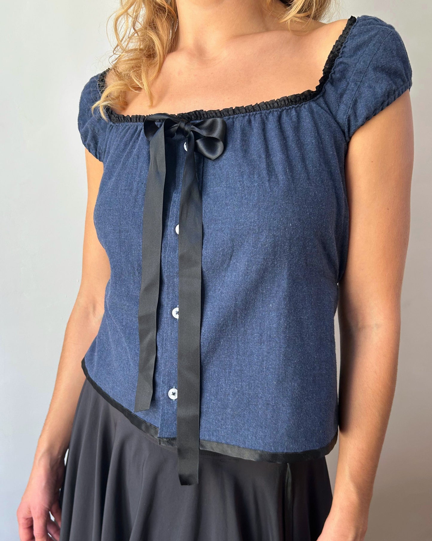 Lilly Top - marine & noir