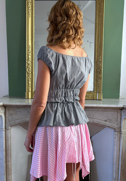 Nadene Top - karo grey