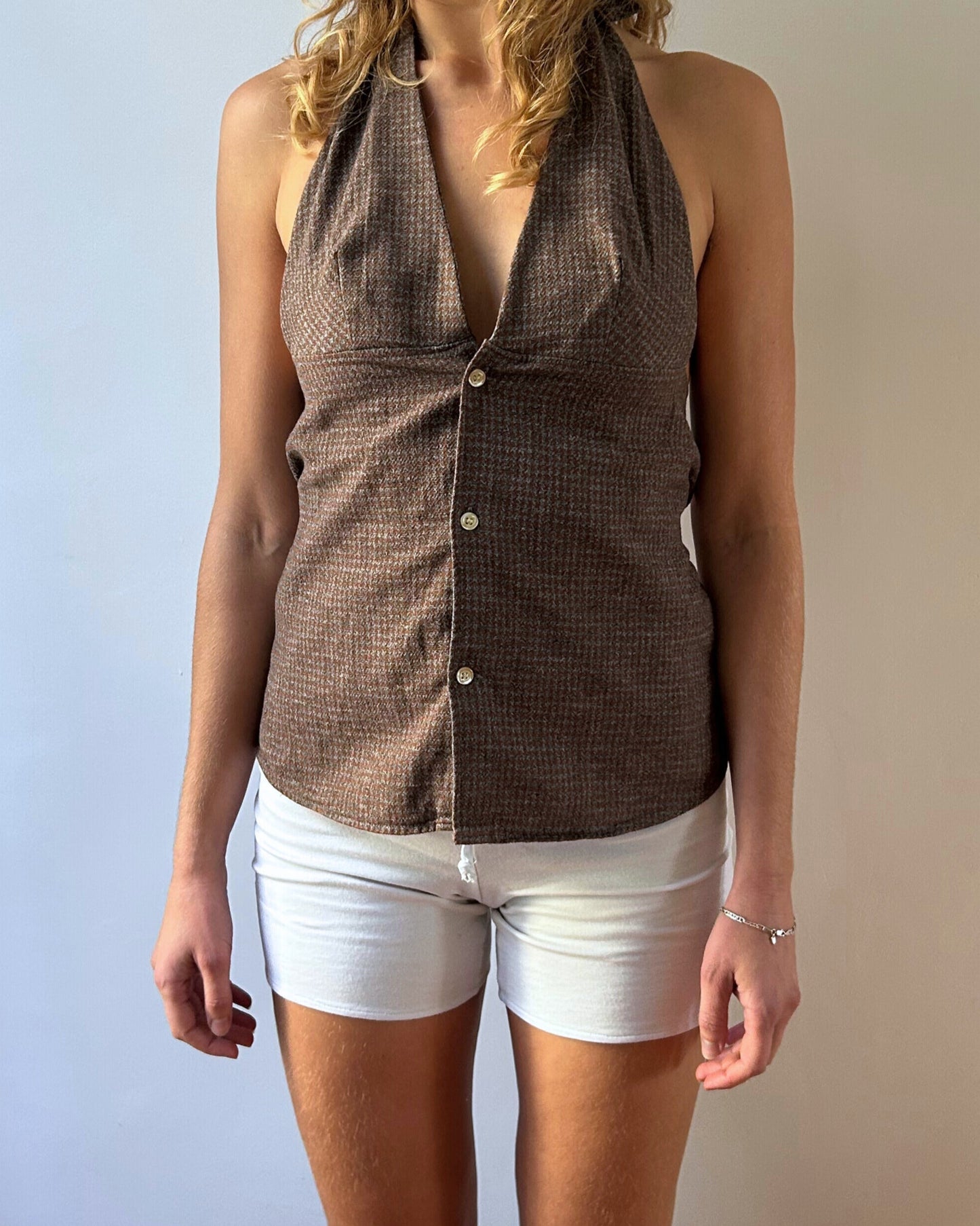 Gabriella Top - chocolate plaid